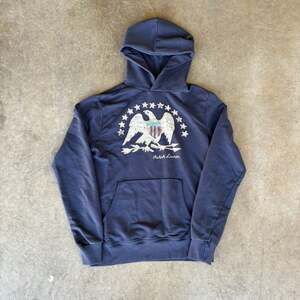 Rare Polo Ralph Lauren Denim & Supply Mens Americana Flag Slim blu Hoodie M